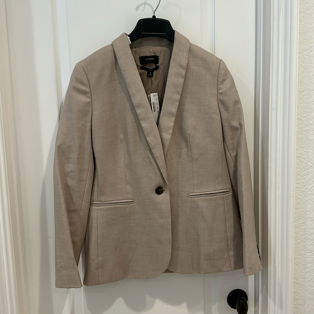 J. Crew Flax Tan Parke Blazer in Stretch Linen